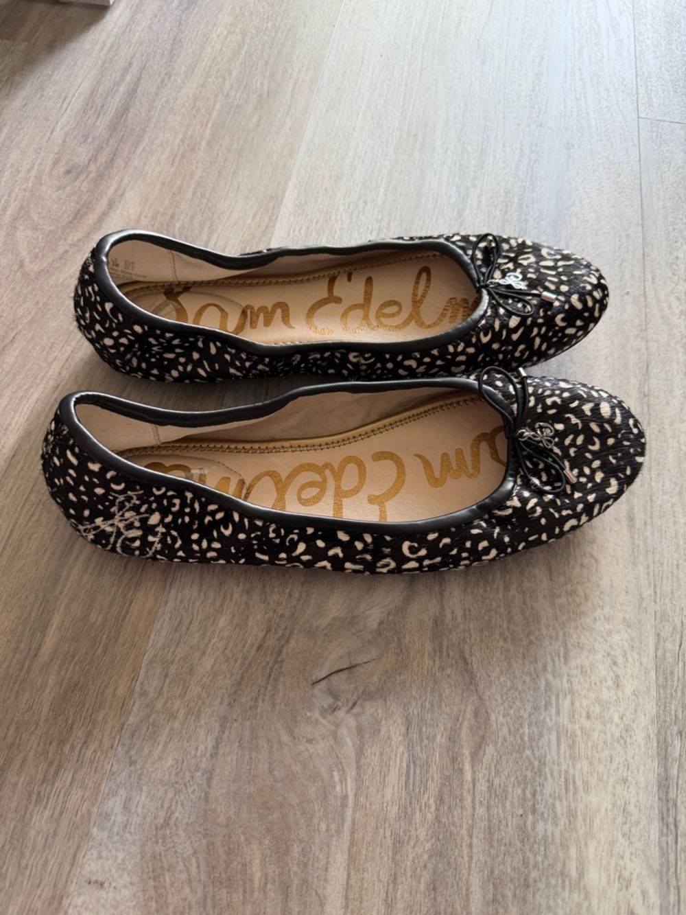 Sam Edelman Felicia flats fur black white size 9.5